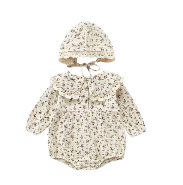 Blommig Onepiece med matchande Hatt