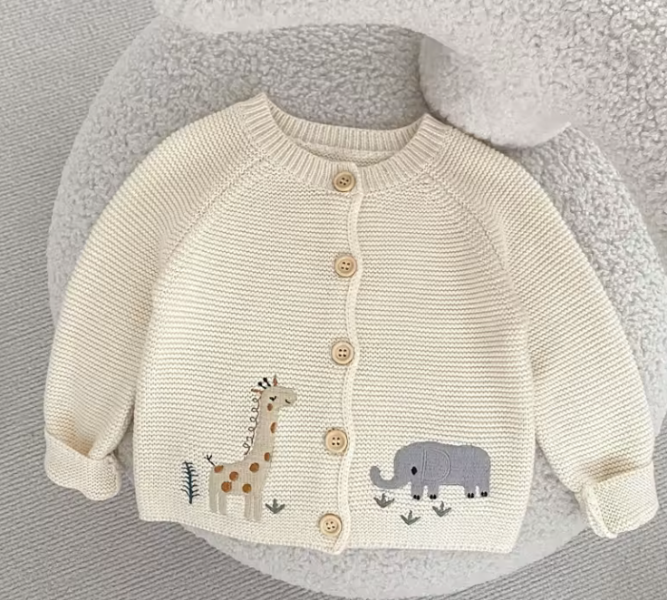 Kofta med Broderade Djur