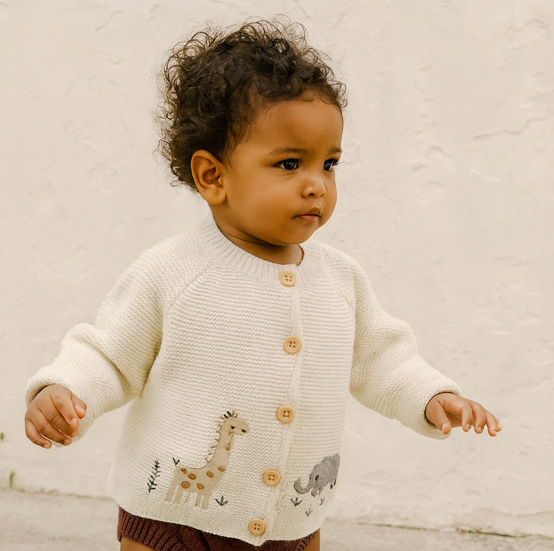 Kofta med Broderade Djur