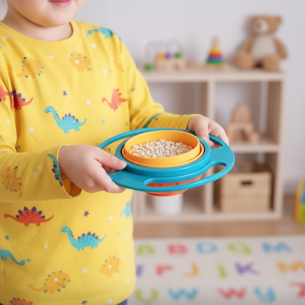 Roterande Spillfri skål för barn